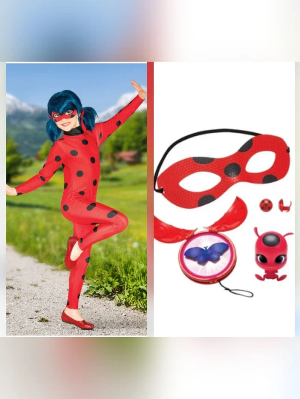 Ladybug Costume Jumpsuit And Accessories